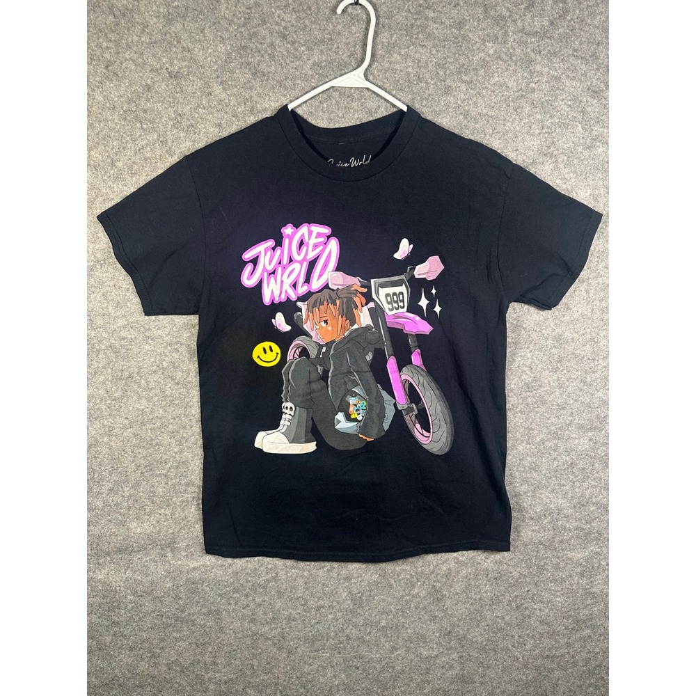 Juice Wrld 999 Club Dirt Bike Graphic‎ T-Shirt Mens Large Black Rap Tee Cotton